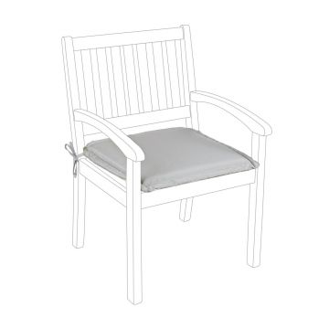 Perna pentru scaun de gradina cu brate Poly180, Bizzotto, 49 x 52 cm, poliester impermeabil, grej