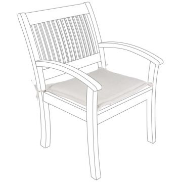 Perna pentru scaun de gradina cu brate Poly180, Bizzotto, 49 x 52 cm, poliester impermeabil, natural