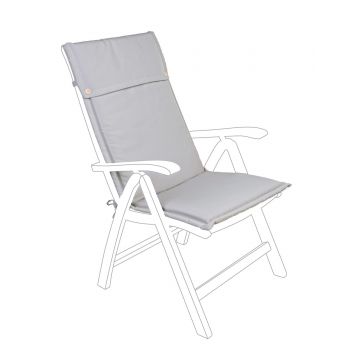 Perna pentru scaun de gradina cu spatar inalt Poly180, Bizzotto, 50 x 120 cm, poliester impermeabil, grej