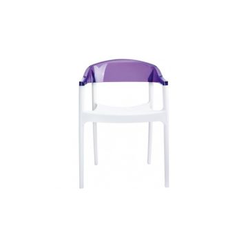 Scaun Carmen, alb-violet transparent