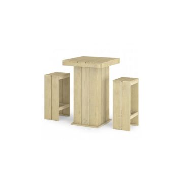 Set mobilier de bar de gradina, 3 piese, lemn de pin tratat