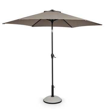 Umbrela pentru gradina/terasa Kalife, Bizzotto, Ø270 cm, stalp Ø36/38 mm, aluminiu/poliester, grej