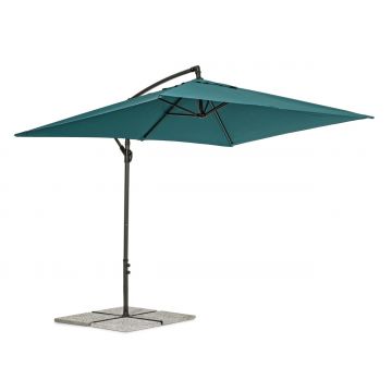 Umbrela pentru gradina/terasa Texas, Bizzotto, 300 x 200 x 260 cm, stalp 48 mm, stalp rotativ 360°, otel/poliester, albastru