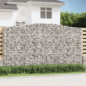 vidaXL Coș gabion arcuit 400x30x220/240 cm fier galvanizat