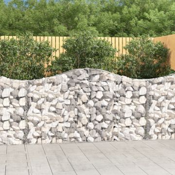 vidaXL Coșuri gabion arcuite 10 buc, 200x30x100/120 cm fier galvanizat