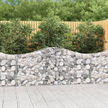 vidaXL Coșuri gabion arcuite 10 buc, 200x30x80/100cm, fier galvanizat