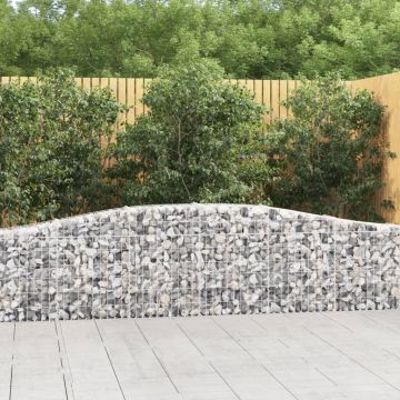 vidaXL Coșuri gabion arcuite 10 buc, 400x30x60/80 cm, fier galvanizat