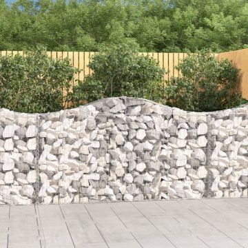 vidaXL Coșuri gabion arcuite 11 buc, 200x30x100/120 cm fier galvanizat