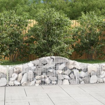 vidaXL Coșuri gabion arcuite 11 buc, 200x30x40/60 cm, fier galvanizat