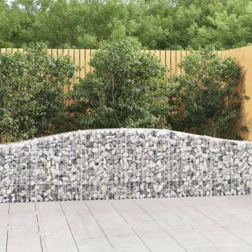 vidaXL Coșuri gabion arcuite 15 buc, 400x30x60/80 cm, fier galvanizat