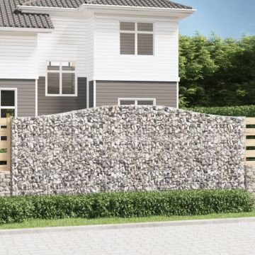 vidaXL Coșuri gabion arcuite 2 buc. 400x30x160/180 cm fier galvanizat