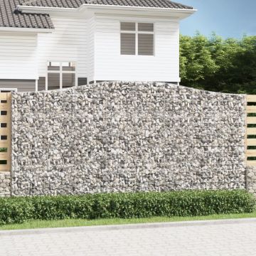 vidaXL Coșuri gabion arcuite 2 buc. 400x30x200/220 cm fier galvanizat