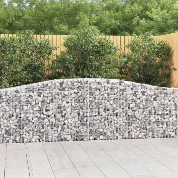 vidaXL Coșuri gabion arcuite 25 buc, 400x30x80/100 cm, fier galvanizat