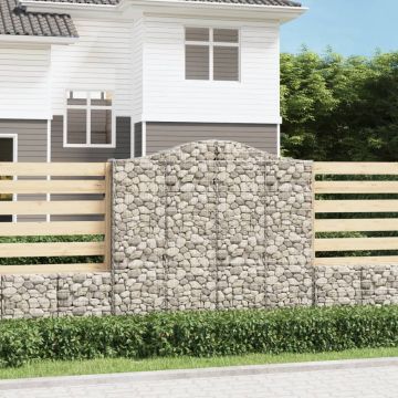 vidaXL Coșuri gabion arcuite 3 buc, 200x30x180/200cm, fier galvanizat