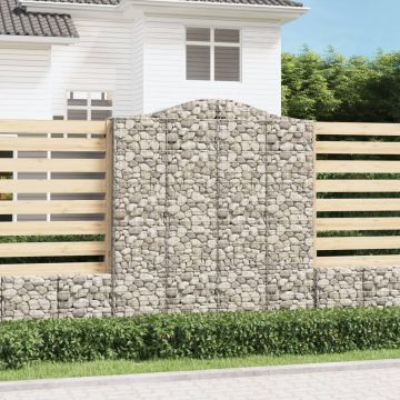 vidaXL Coșuri gabion arcuite, 3 buc, 200x50x220/240cm, fier galvanizat