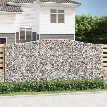 vidaXL Coșuri gabion arcuite 5 buc, 400x30x180/200 cm, fier galvanizat