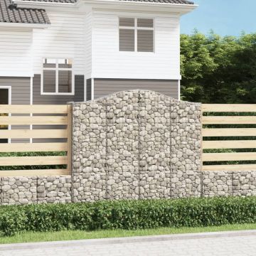 vidaXL Coșuri gabion arcuite 6 buc, 200x50x180/200 cm, fier galvanizat