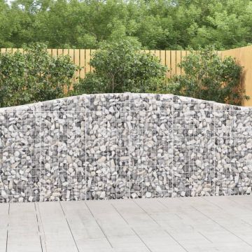 vidaXL Coșuri gabion arcuite 6 buc, 400x30x100/120 cm fier galvanizat