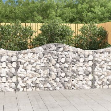 vidaXL Coșuri gabion arcuite 7 buc, 200x30x100/120 cm fier galvanizat