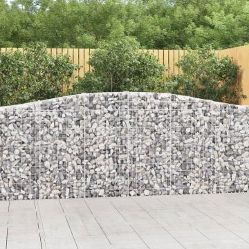 vidaXL Coșuri gabion arcuite 7 buc, 400x30x100/120 cm fier galvanizat