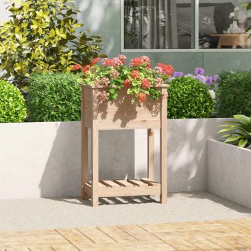 vidaXL Jardinieră cu raft, 54x34,5x81 cm, lemn masiv de pin