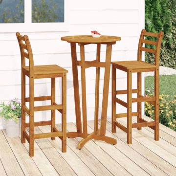vidaXL Set mobilier de grădină, 3 piese, lemn masiv de acacia