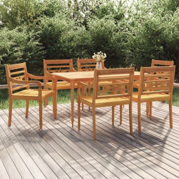 vidaXL Set mobilier de grădină, 7 piese, lemn masiv de tec