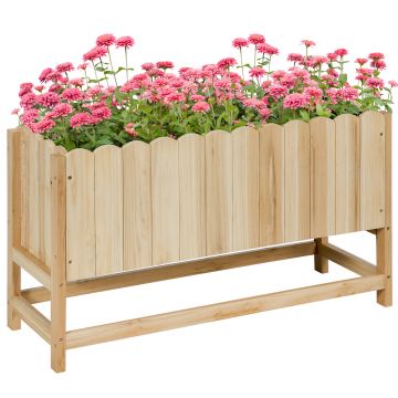 Jardiniera verticala Outsunny, lemn de brad cu orificiu de scurgere 86x30x50cm | Aosom RO