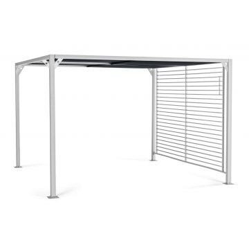 Pavilion pentru gradina cu prelata glisanta Gazebo, Bizzotto, 300 x 360 cm, aluminiu/poliester, alb