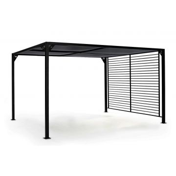 Pavilion pentru gradina cu prelata glisanta Gazebo, Bizzotto, 300 x 360 cm, aluminiu/poliester, gri carbune