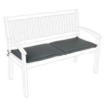 Perna pentru banca de gradina 2 locuri Poly180, Bizzotto, 115 x 47 cm, poliester impermeabil, antracit