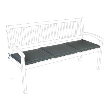 Perna pentru banca de gradina 3 locuri Poly180, Bizzotto, 48 x 153 cm, poliester impermeabil, antracit