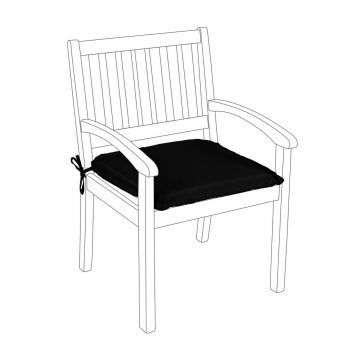 Perna pentru scaun de gradina cu brate Charcoal, Bizzotto, 49 x 52 cm, tesatura Ofelin, gri carbune