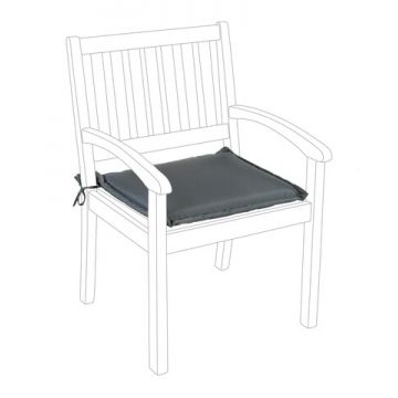 Perna pentru scaun de gradina cu brate Poly180, Bizzotto, 49 x 52 cm, poliester impermeabil, antracit