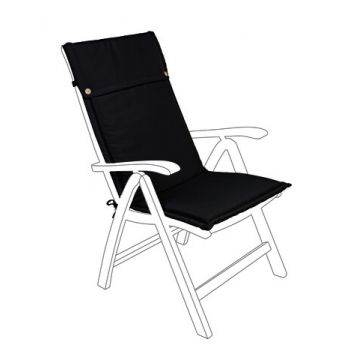 Perna pentru scaun de gradina cu spatar inalt Charcoal, Bizzotto, 50 x 120 cm, tesatura Ofelin, gri carbune