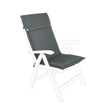 Perna pentru scaun de gradina cu spatar inalt Poly180, Bizzotto, 50 x 120 cm, poliester impermeabil, antracit