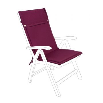 Perna pentru scaun de gradina cu spatar inalt Poly180, Bizzotto, 50 x 120 cm, poliester impermeabil, bordo