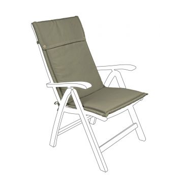 Perna pentru scaun de gradina cu spatar inalt Rope, Bizzotto, 50 x 120 cm, tesatura Ofelin, gri deschis