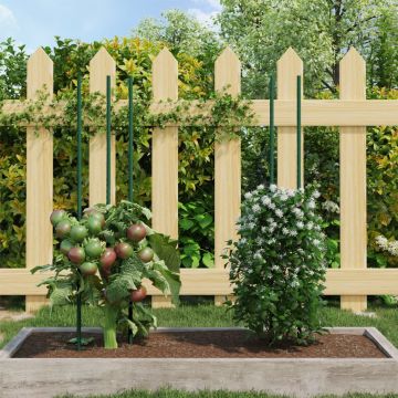 vidaXL Țăruși pentru plante de grădină, 30 buc., verde, 90 cm, oțel
