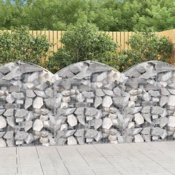 vidaXL Coș gabion arcuit, 100x30x100/120 cm, fier galvanizat