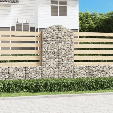 vidaXL Coș gabion arcuit, 100x30x180/200 cm, fier galvanizat