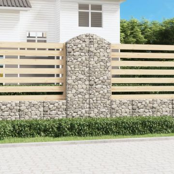 vidaXL Coș gabion arcuit, 100x30x200/220 cm, fier galvanizat