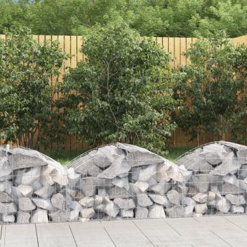 vidaXL Coș gabion arcuit, 100x50x40/60 cm, fier galvanizat
