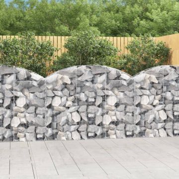 vidaXL Coș gabion arcuit, 150x30x100/120 cm, fier galvanizat