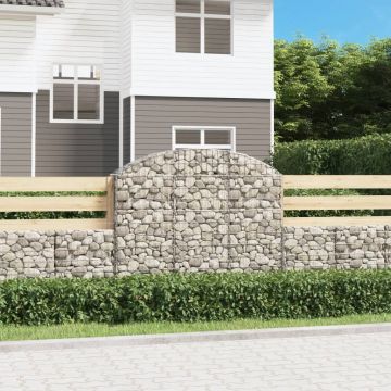 vidaXL Coș gabion arcuit, 150x30x120/140 cm, fier galvanizat