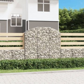 vidaXL Coș gabion arcuit, 150x30x140/160 cm, fier galvanizat