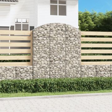 vidaXL Coș gabion arcuit, 150x30x180/200 cm, fier galvanizat