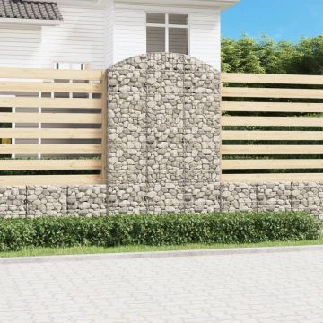 vidaXL Coș gabion arcuit, 150x30x220/240 cm, fier galvanizat