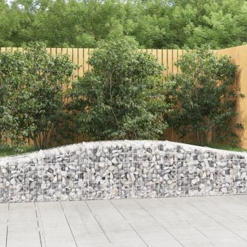 vidaXL Coș gabion arcuit 400x50x40/60 cm fier galvanizat