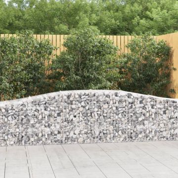 vidaXL Coș gabion arcuit 400x50x60/80 cm fier galvanizat